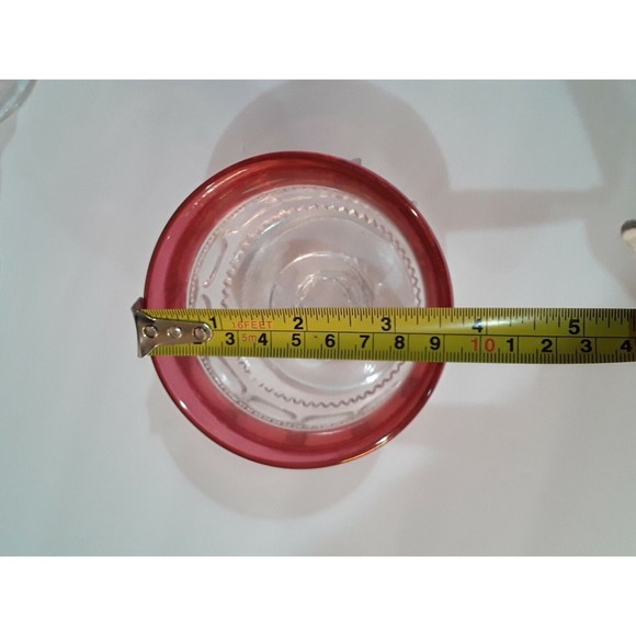 Tiffin Franciscan Glass KING's CROWN Clear Ruby flashed Champagne/Sherbet X 5 - Picture 5 of 6